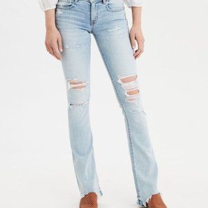 American Eagle Women's Mid Rise Light Wash Artist Flare Size 8